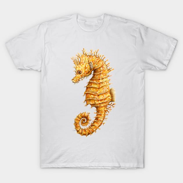 Yellow seahorse Hippocampus T-Shirt by chloeyzoard
